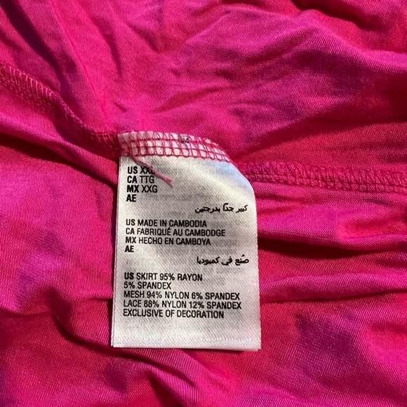 INC International Concepts Lace Trimmed Knit Chemise Nightgown Pink Lightening - Picture 6 of 7